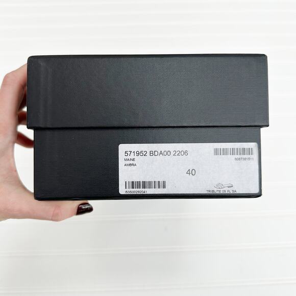 Saint Laurent Tribute Sandal Flat Mules Brown Tan Ambra Slides Smooth Leather - Picture 7 of 8